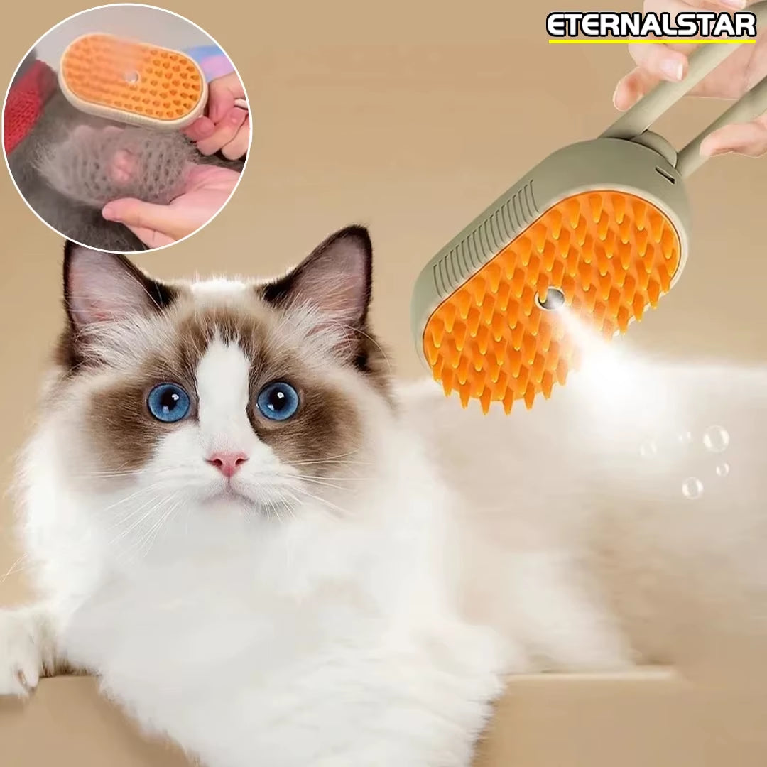 Pet Steam Brush Electric Spray Cat Hair Brush 3 In1 Dog Steamer Brush for Massage Hair Removal Grooming Supplies Pet Accessories