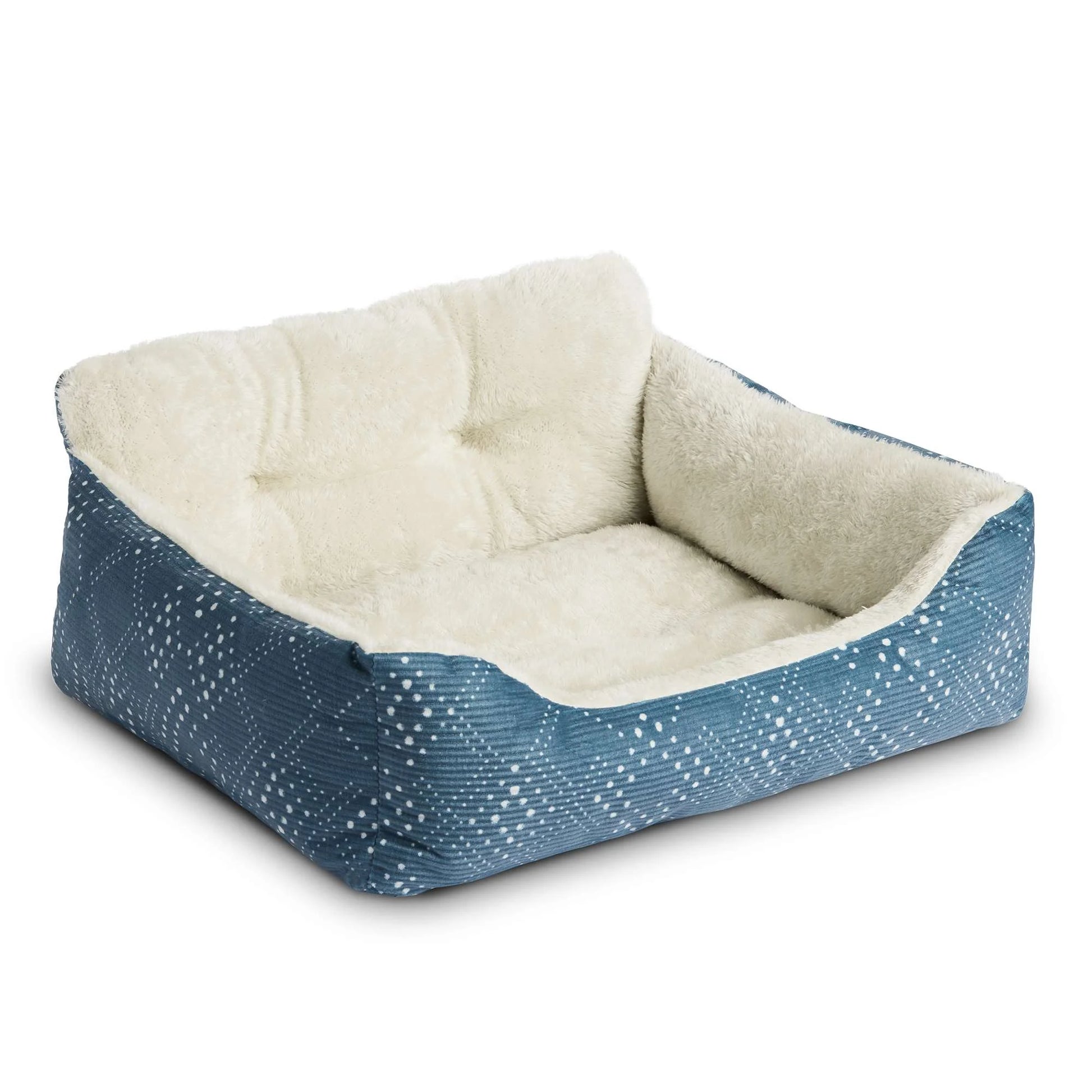 Lounger Small Dog or Cat Bed, Blue 21" X 17"