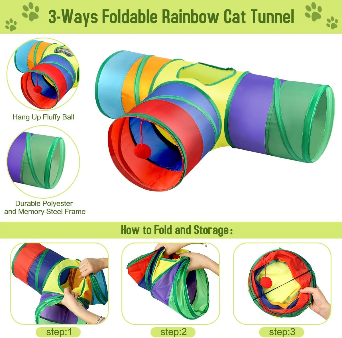 37 PCS Cat Toys, Interactive Kitten Toys for Indoor Kitty, Variety Catnip Toy Set Including Collapsible Cat Tunnel Tube Tent