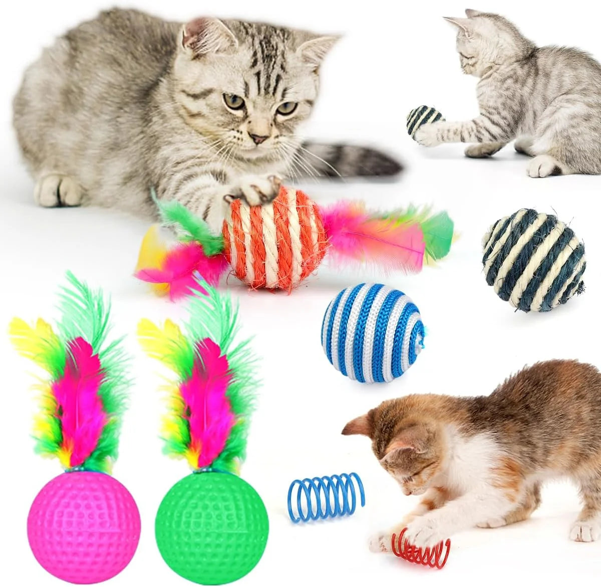 37 PCS Cat Toys, Interactive Kitten Toys for Indoor Kitty, Variety Catnip Toy Set Including Collapsible Cat Tunnel Tube Tent